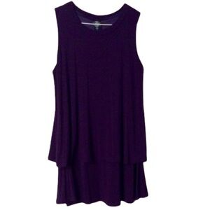Agnes & Dora Tiered Purple Sleeveless Tunic Top Size Medium
